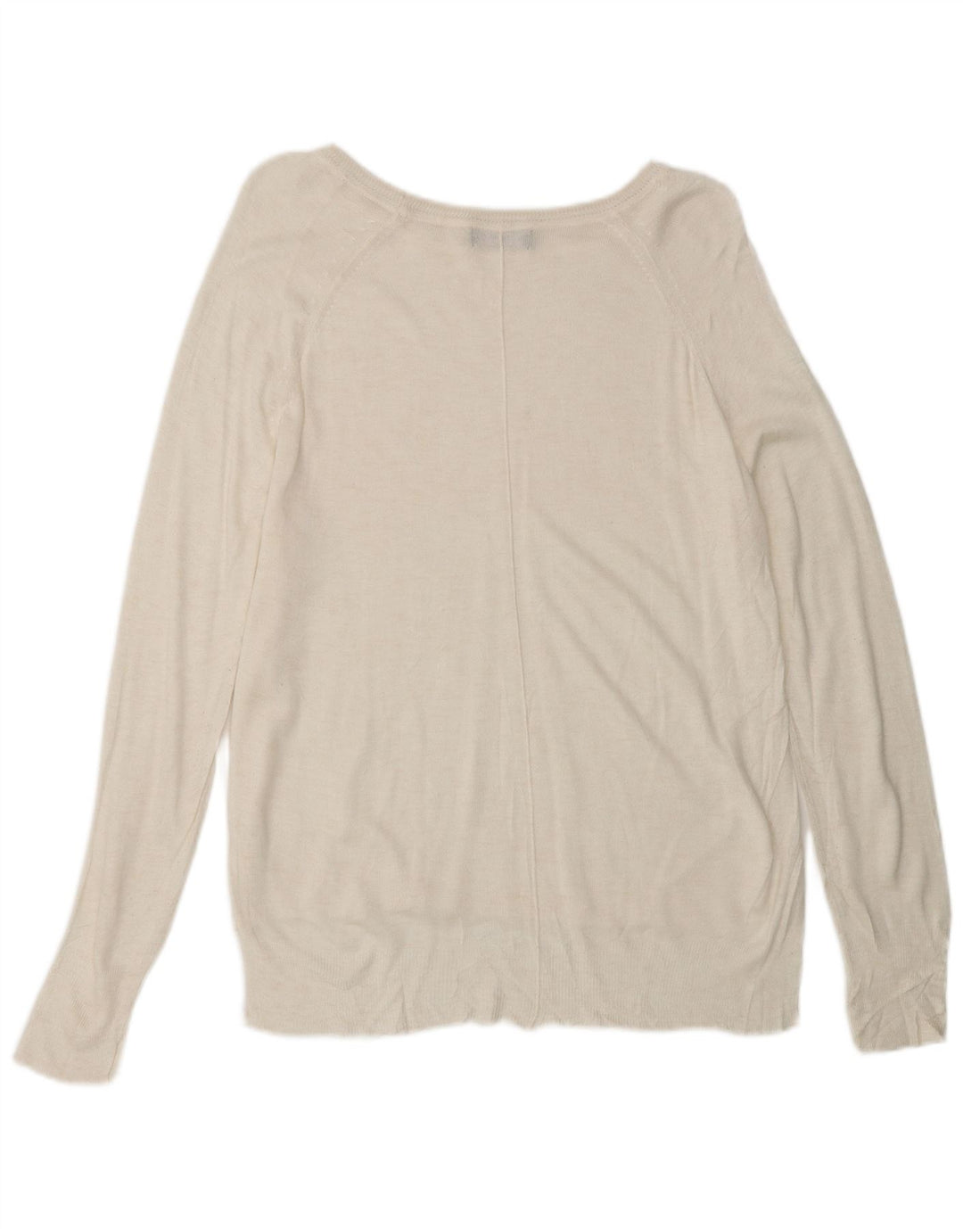 ZARA Womens Boat Neck Jumper Sweater UK 14 Medium White