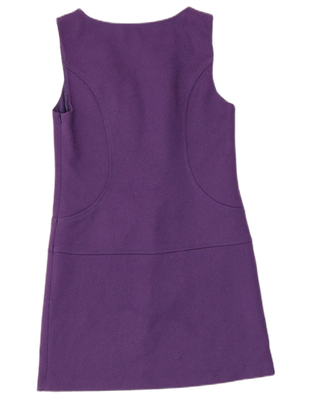 BENETTON Vestido tubo sin mangas para mujer UK 6 XS Lana virgen morada