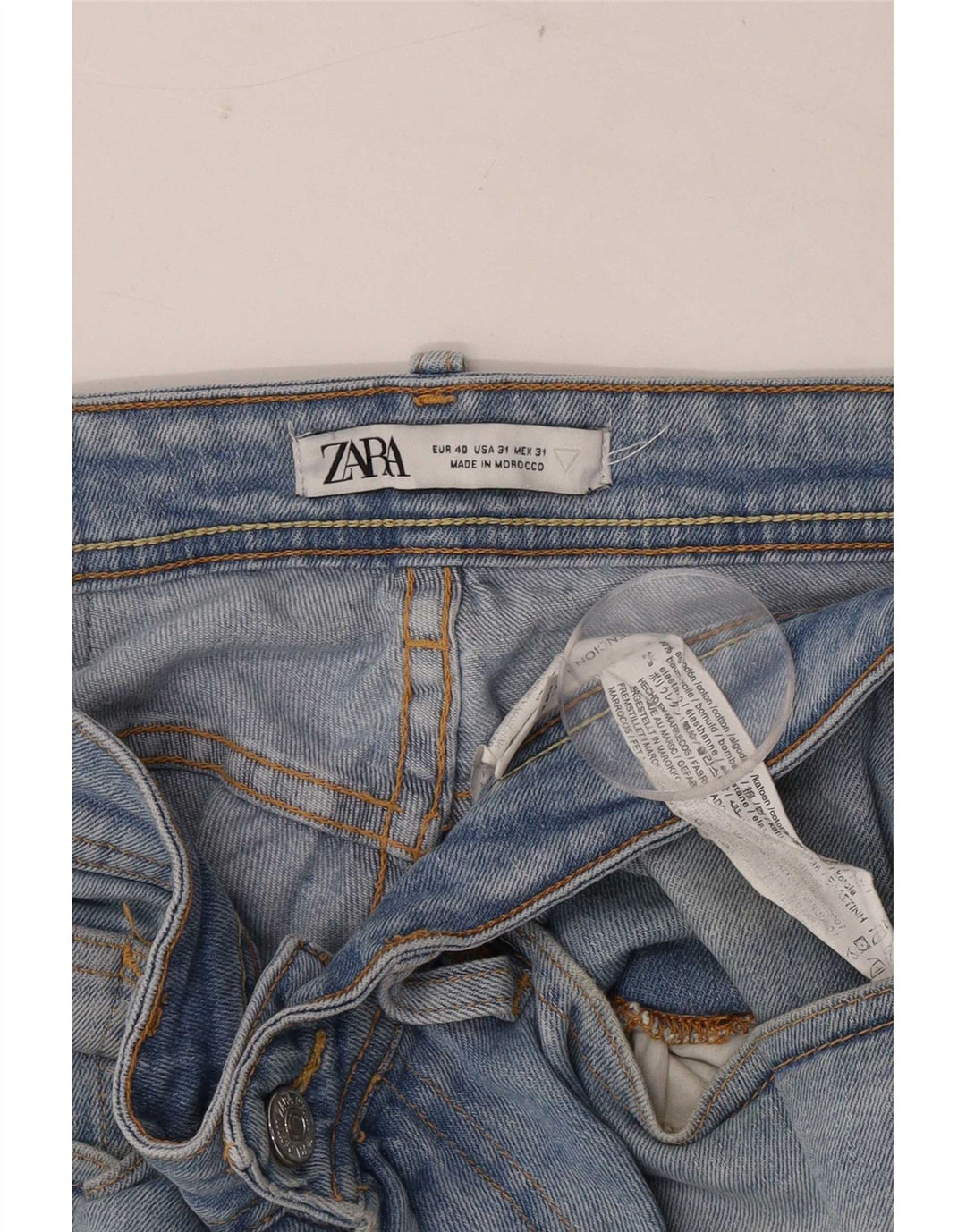 Zara Mens Slim Jeans EU 40 Medium W31 L30 Algodón Azul