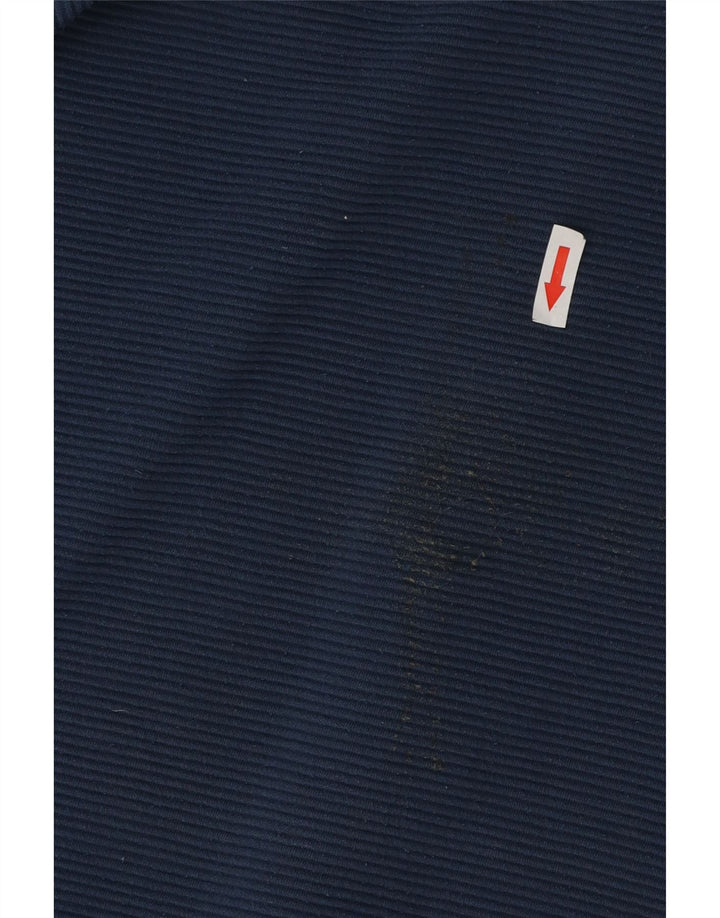 Reebok - Sudadera holgada con cuello y cremallera para hombre, talla grande, poliéster azul