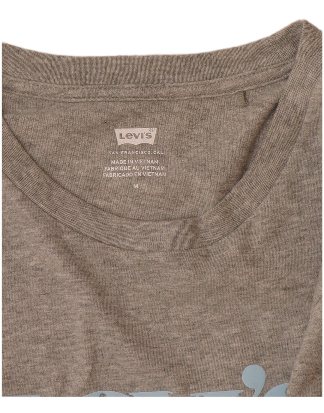 LEVI'S Womens Graphic T-Shirt Top UK 12 Medium Grey Cotton