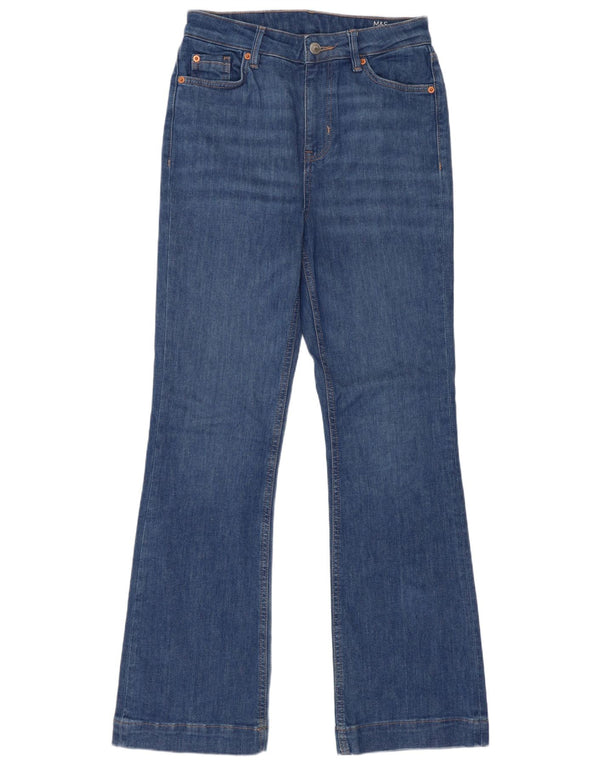 Marks & Spencer Vaqueros acampanados de cintura alta para mujer UK 10 Small W28 L31 Azul