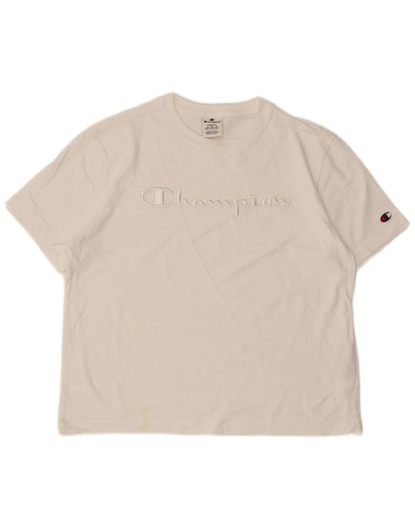 Champion Camiseta con gráfico extragrande para mujer UK 10 Small White Cotton