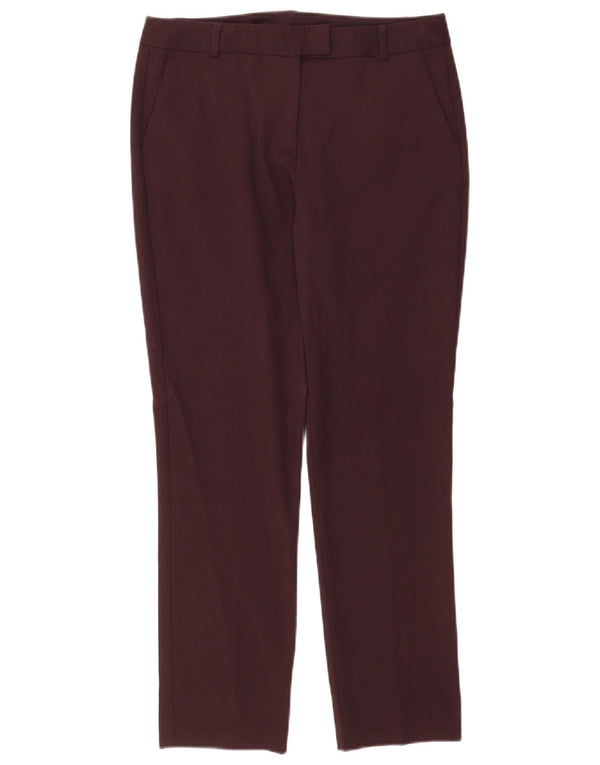 Reiss Pantalones de traje ajustados para mujer UK 10 Small W28 L26 Poliéster burdeos