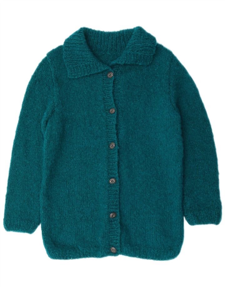 Vintage mujer Cardigan suéter Reino Unido 12 azul medio