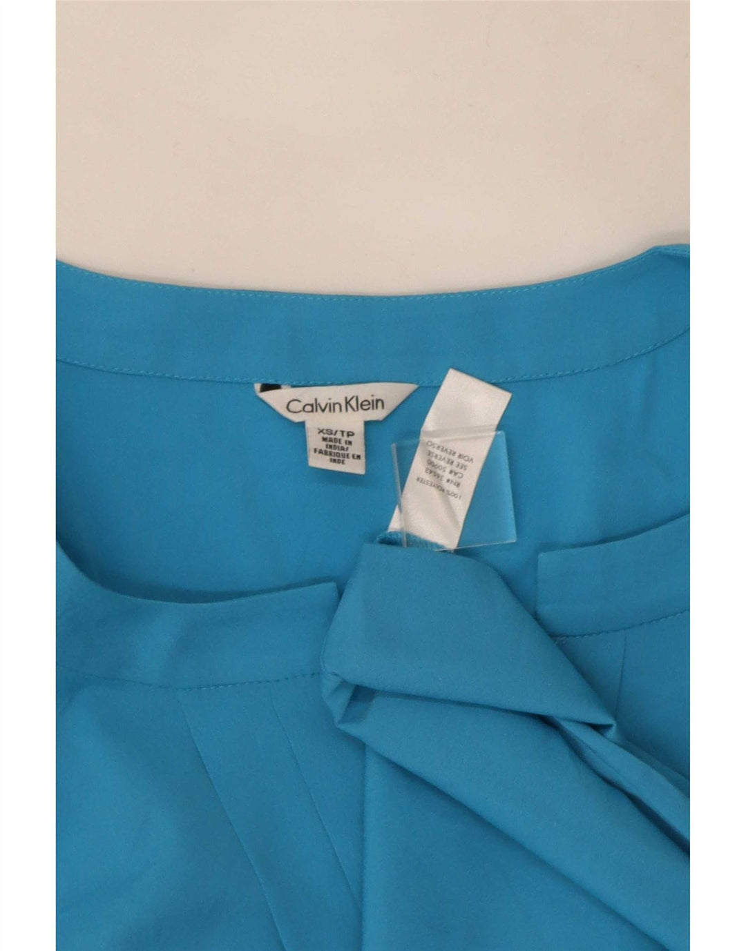 Calvin Klein Blusa sin mangas para mujer UK 6 XS Poliéster azul