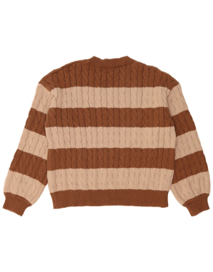 SHEIN Suéter tipo jersey con cuello en V para mujer ES 44 Marrón medio Colorblock