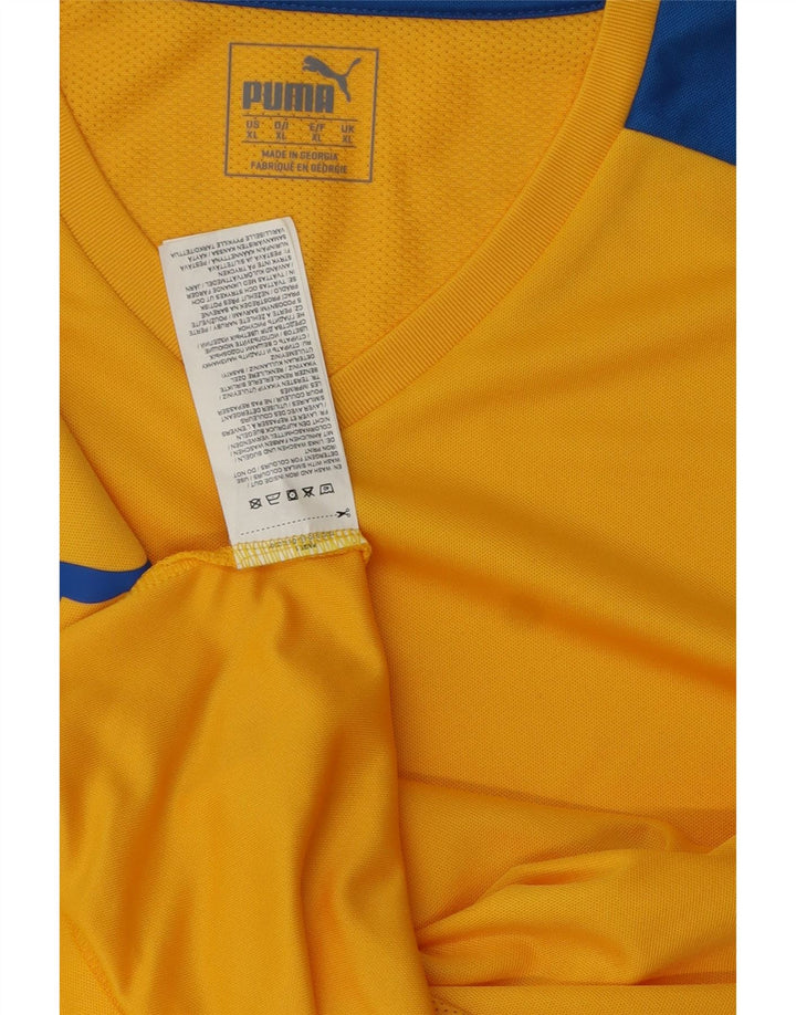 PUMA Camiseta para hombre Top XL Poliéster color block amarillo