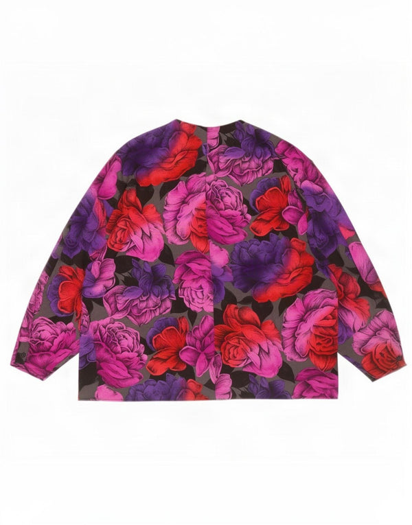 Vintage mujer camisa blusa Reino Unido 20 2XL multicolor floral