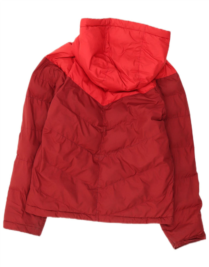 Nike Chaqueta acolchada con capucha para niños 12-13 años Grande Rojo Colorblock Poliéster