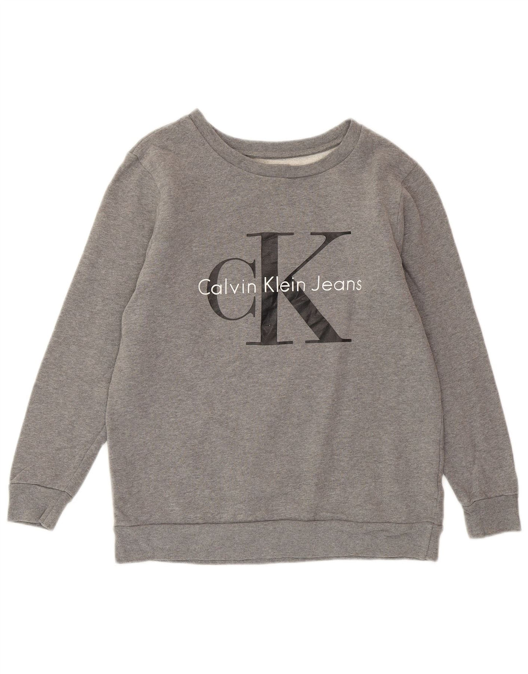 CALVIN KLEIN JEANS Sudadera extragrande para mujer UK 6 XS Gris moteado