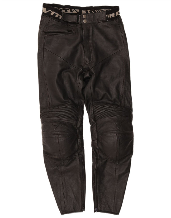 Pantalones de motociclista de cuero Rev'it para hombre IT 48 Medium W30 L29 Cuero negro