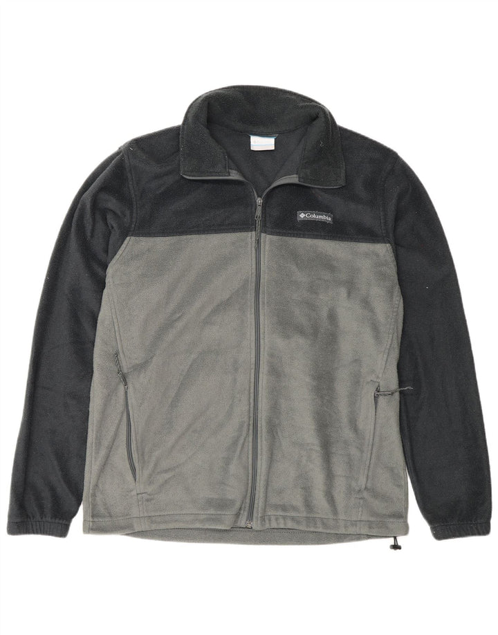 Columbia Chaqueta polar para hombre UK 40 Large Gris Colorblock Poliéster