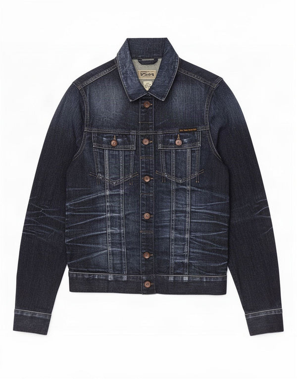 Jack & Jones Mens Regular Fit Denim Jacket UK 38 Medium Navy Blue Classic
