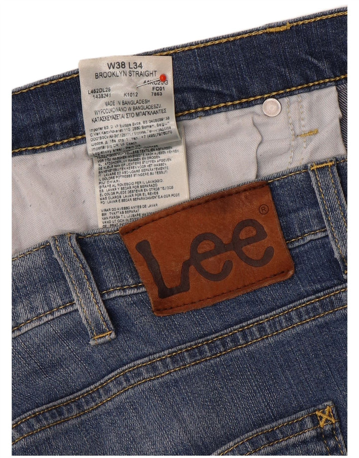 Lee Vaqueros Rectos Brooklyn Para Hombre W38 L29 Algodón Azul