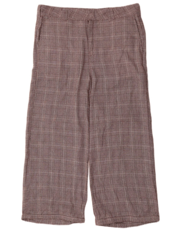 Dickies Pantalones cortos de ajuste relajado para mujer US 14 XL W34 L26 marrón a cuadros