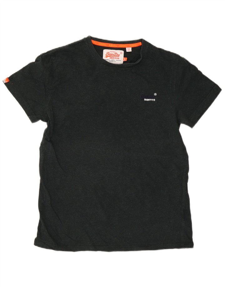 Superdry Camiseta para hombre Top grande de algodón negro