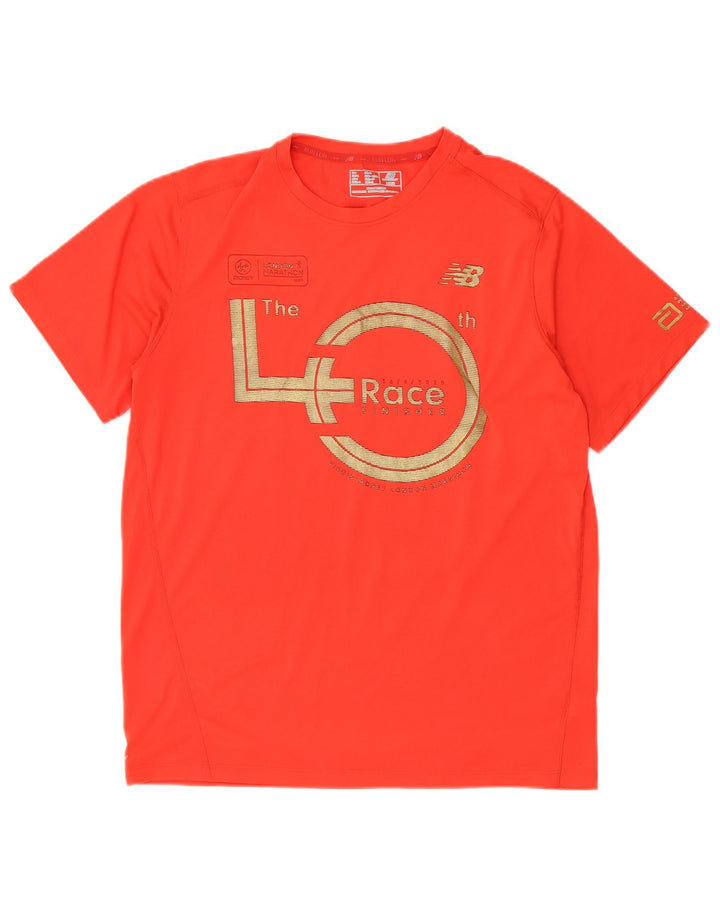 New Balance Hombre Camiseta Gráfica Top Grande Poliéster Rojo