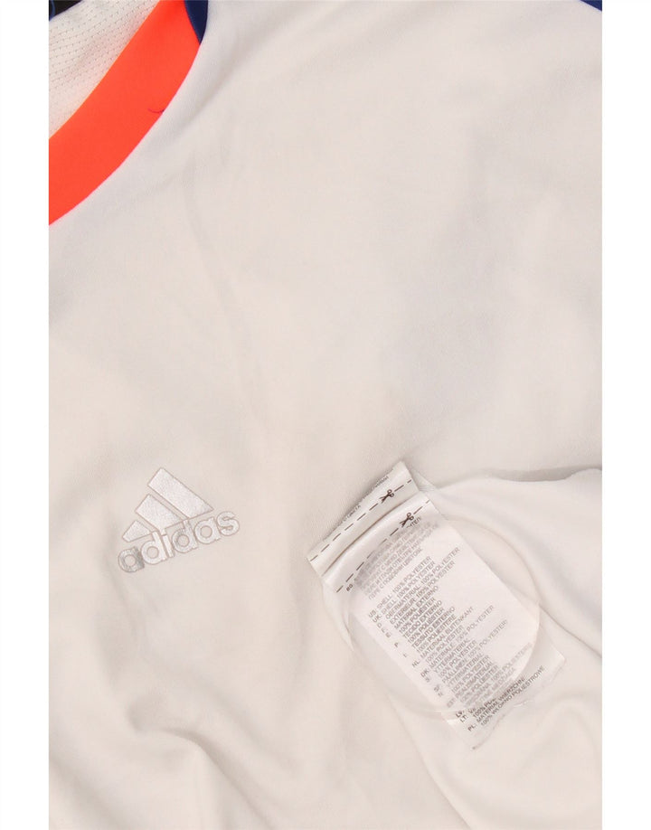 Adidas Hombre Camiseta Top Medium Blanco Colorblock Poliéster