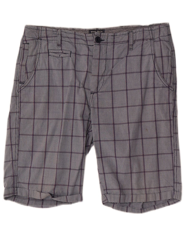 Woolrich Pantalones cortos chinos para hombre W32 Medium Blue Check