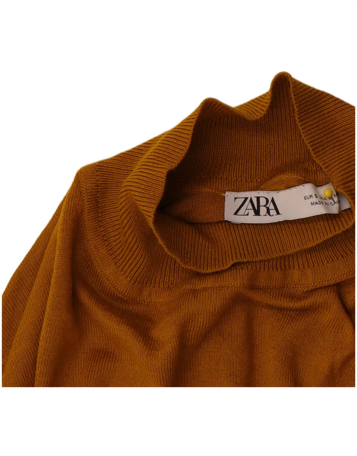Zara Mujer Cuello Alto Jersey Jersey UK 10 Small Beige