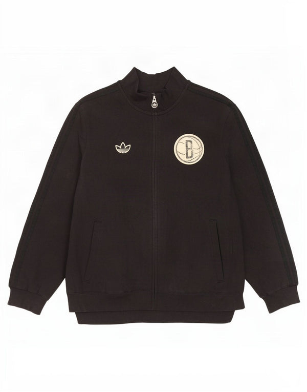 Adidas Mujer Brooklyn Nets Graphic Chándal Top Chaqueta UK 18 XL Negro