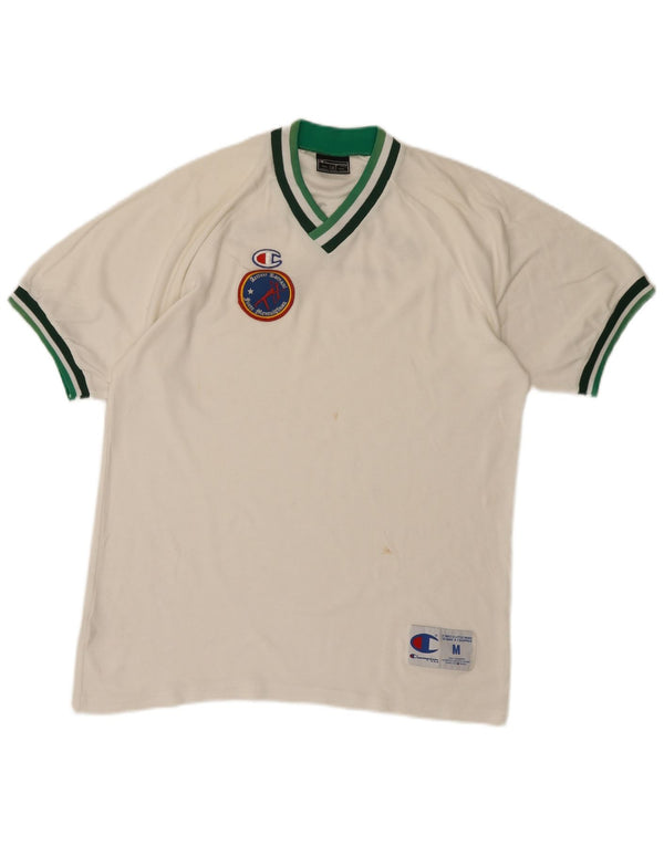 Champion Camiseta Gráfica Gráfica para Hombre Top Algodón Blanco Mediano