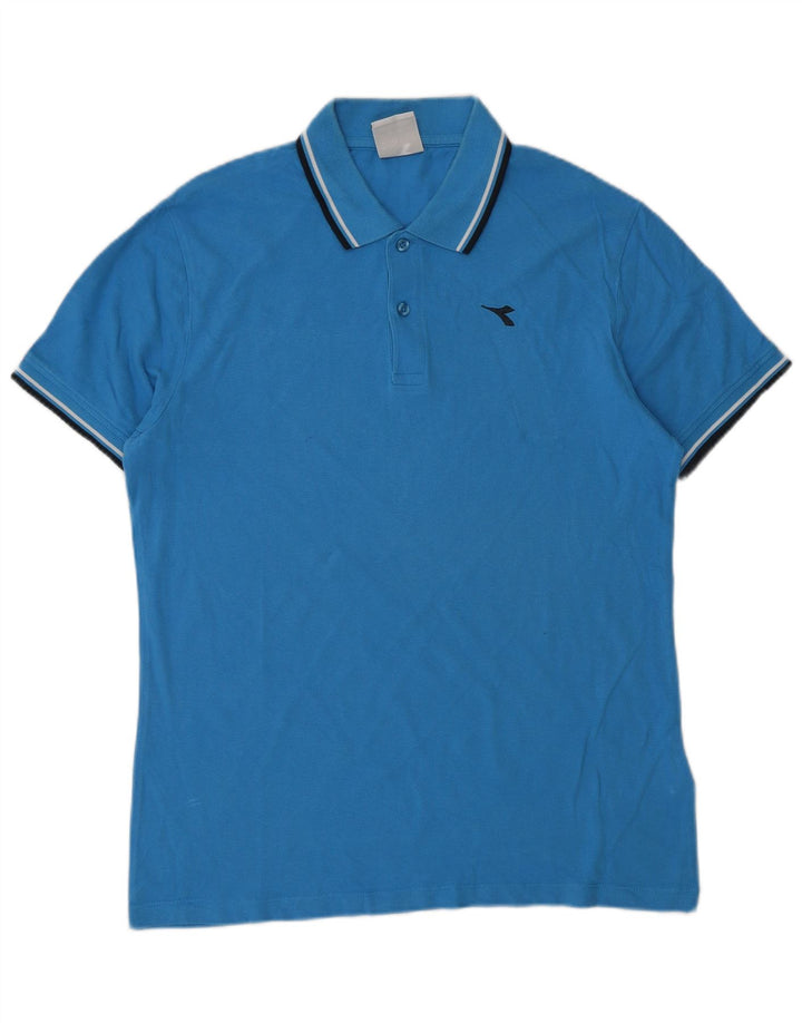 Polo Diadora Hombre Algodón Azul Medio