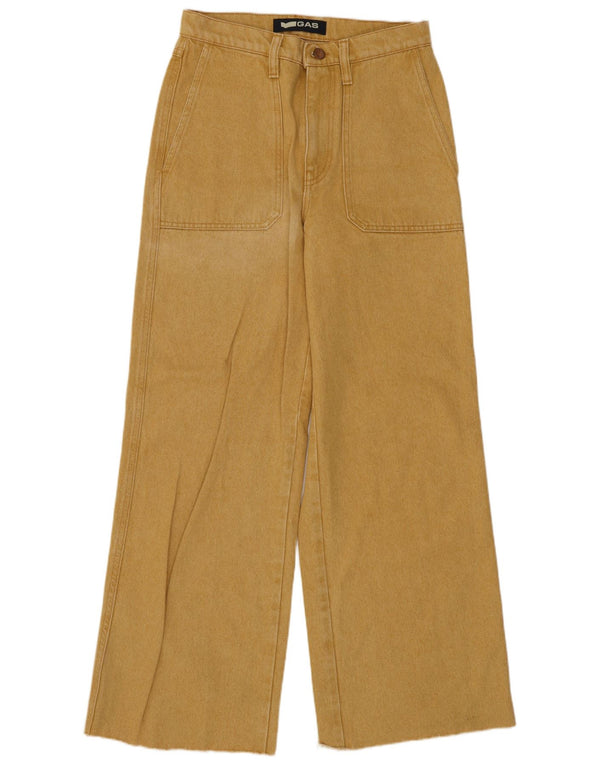 Jeans De Pierna Ancha Y Talle Alto Para Mujer Gas W27 L23 Algodón Amarillo