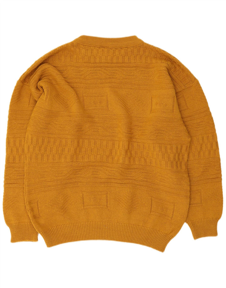 Vintage hombres tortuga cuello jersey suéter IT 48/50 amarillo medio