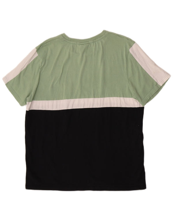 Fila Camiseta gráfica para mujer Top UK 40 XL Algodón color block verde