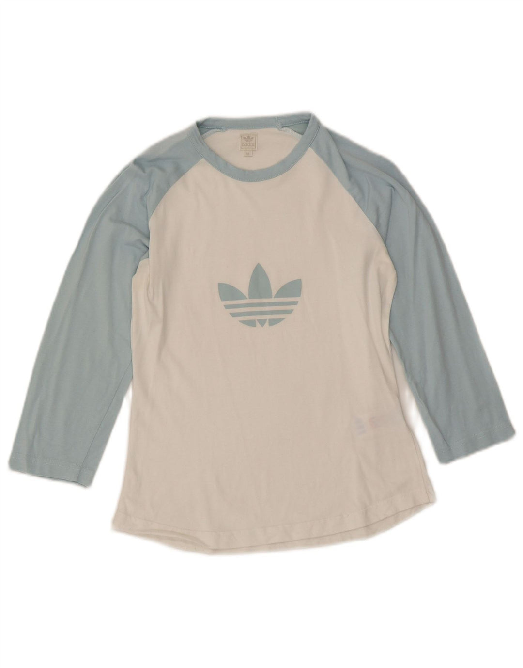 Adidas Top gráfico para mujer manga 3/4 IT 44 Algodón color block blanco mediano