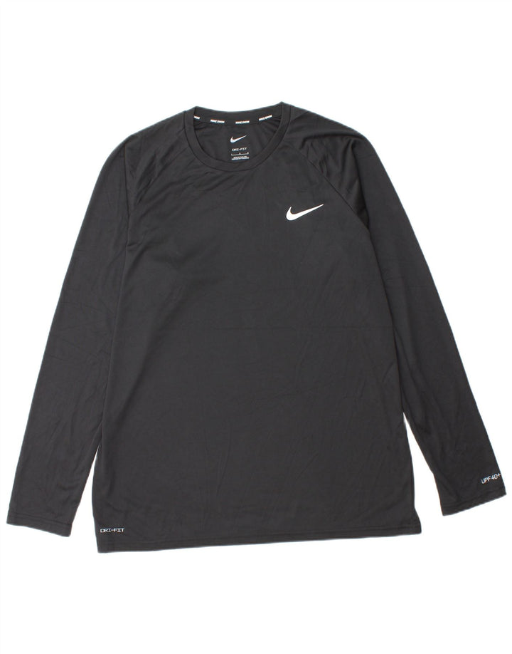 NIKE Hombre Dri Fit Top Manga Larga Grande Negro