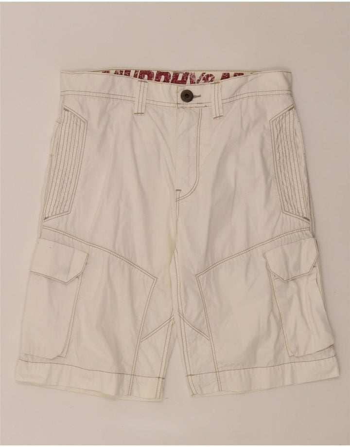 Murphy & Nye Pantalones cortos tipo cargo para hombre W30 Medium White