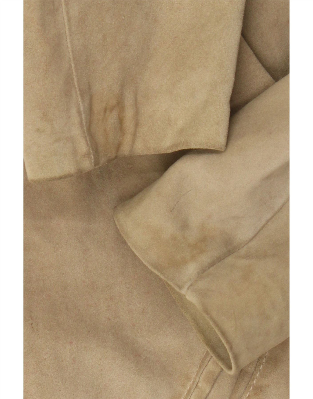 Chaqueta de ante vintage para mujer IT 46 cuero beige grande