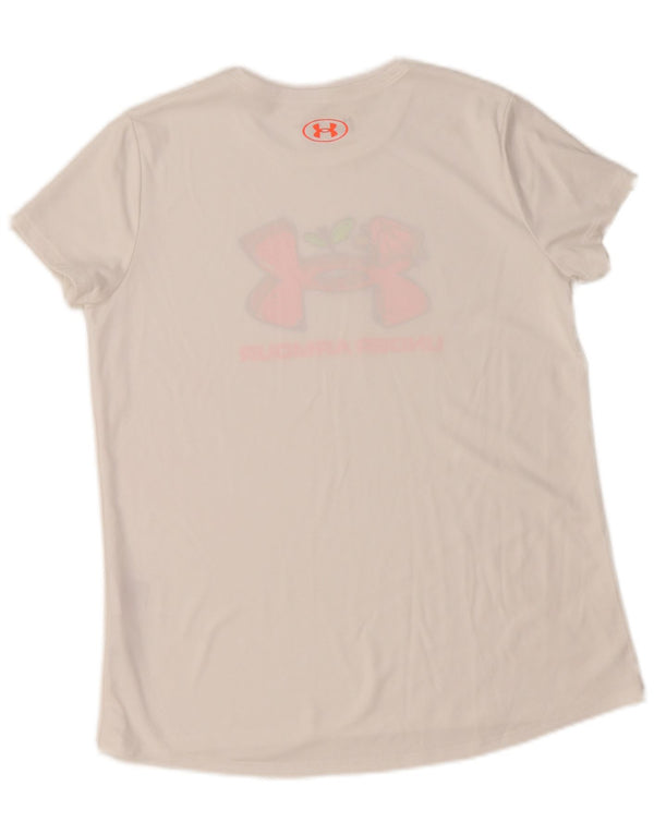 Under Armour Girls Graphic T-Shirt Top 13-14 Years XL White Polyester