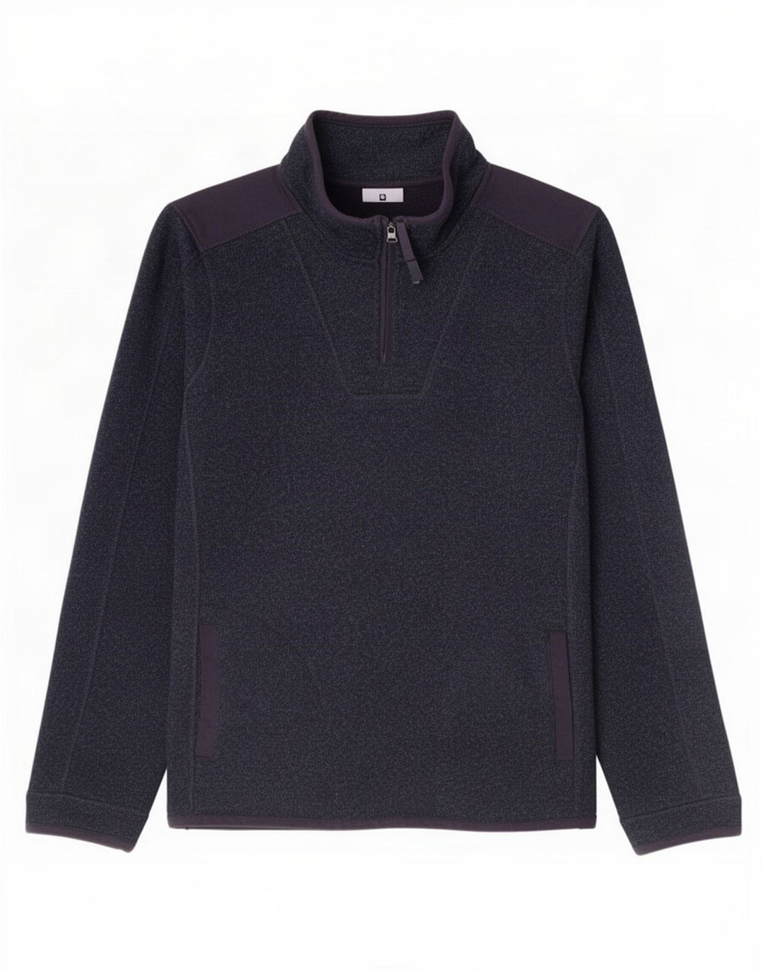 Sudadera con capucha y cuello con cremallera para hombre de Fat Face, jersey grande de poliéster moteado en azul marino