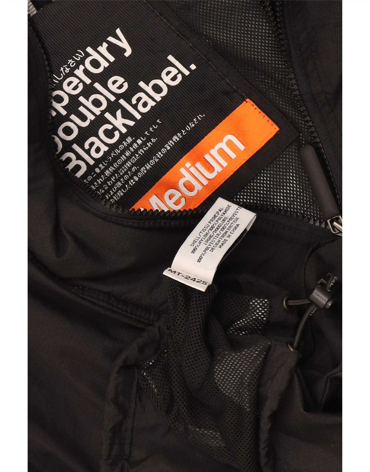 Superdry Chaqueta cortavientos estampada para hombre UK 38 Medium Black Nylon