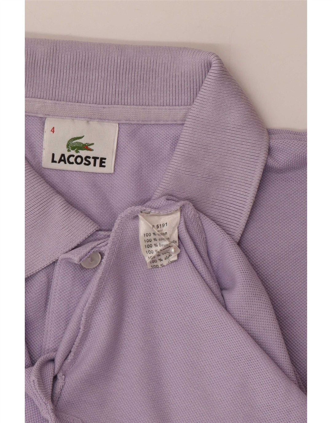 Polo Lacoste para hombre talla 4 mediano algodón morado