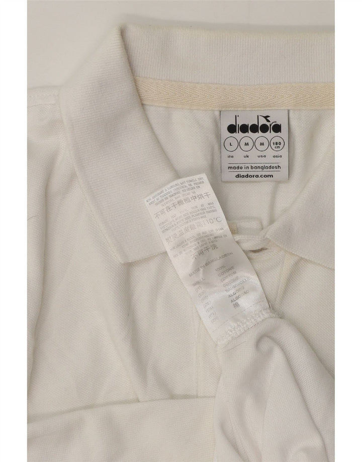 Polo Diadora Hombre Algodón Blanco Mediano