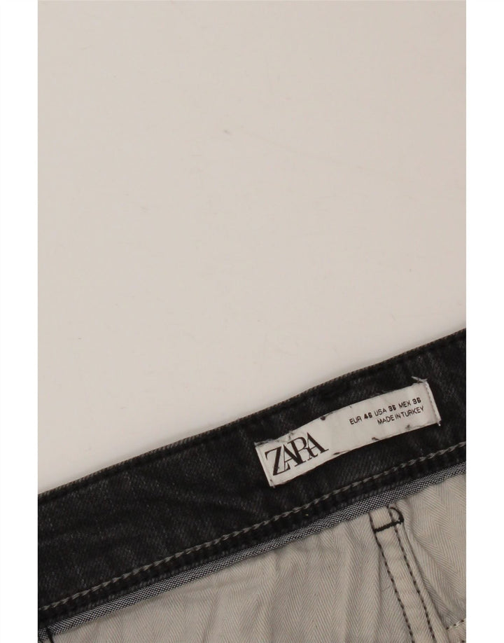 Zara Vaqueros Slim para Hombre EU 46 XL W36 L30 Negro