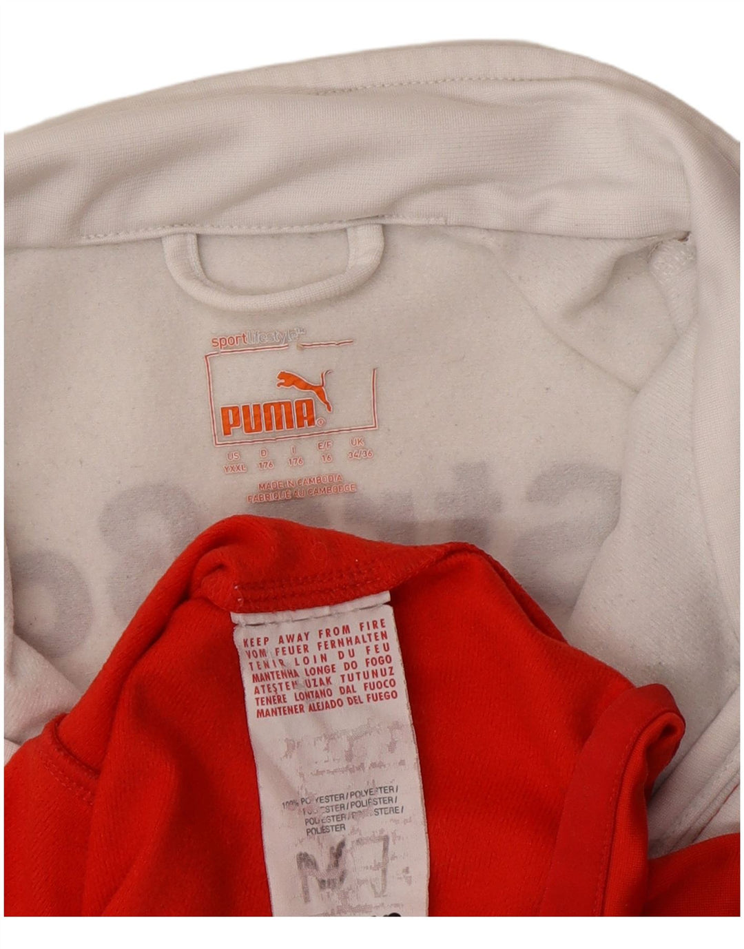Puma - Chaqueta de chándal gráfica para niño (15-16 años), color rojo