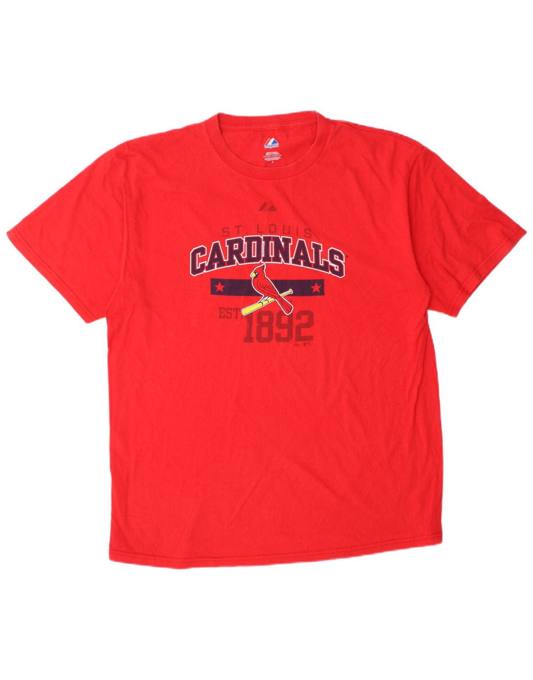 MAJESTIC Camiseta gráfica para hombre St. Louis Cardinals Top grande de algodón rojo