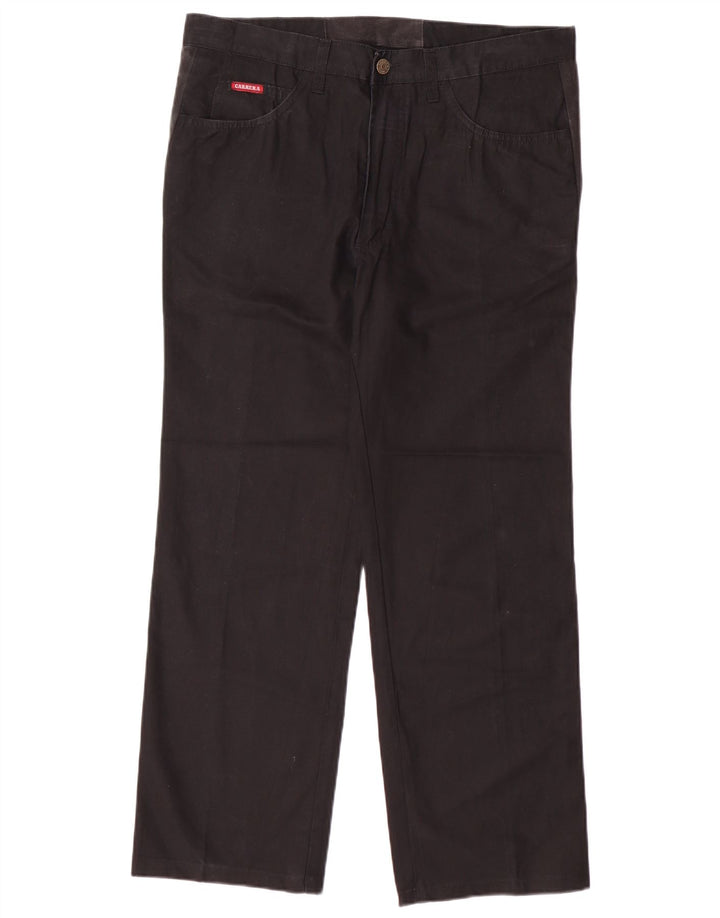 Pantalones casuales rectos para hombre Carrera W35 L28 Algodón negro