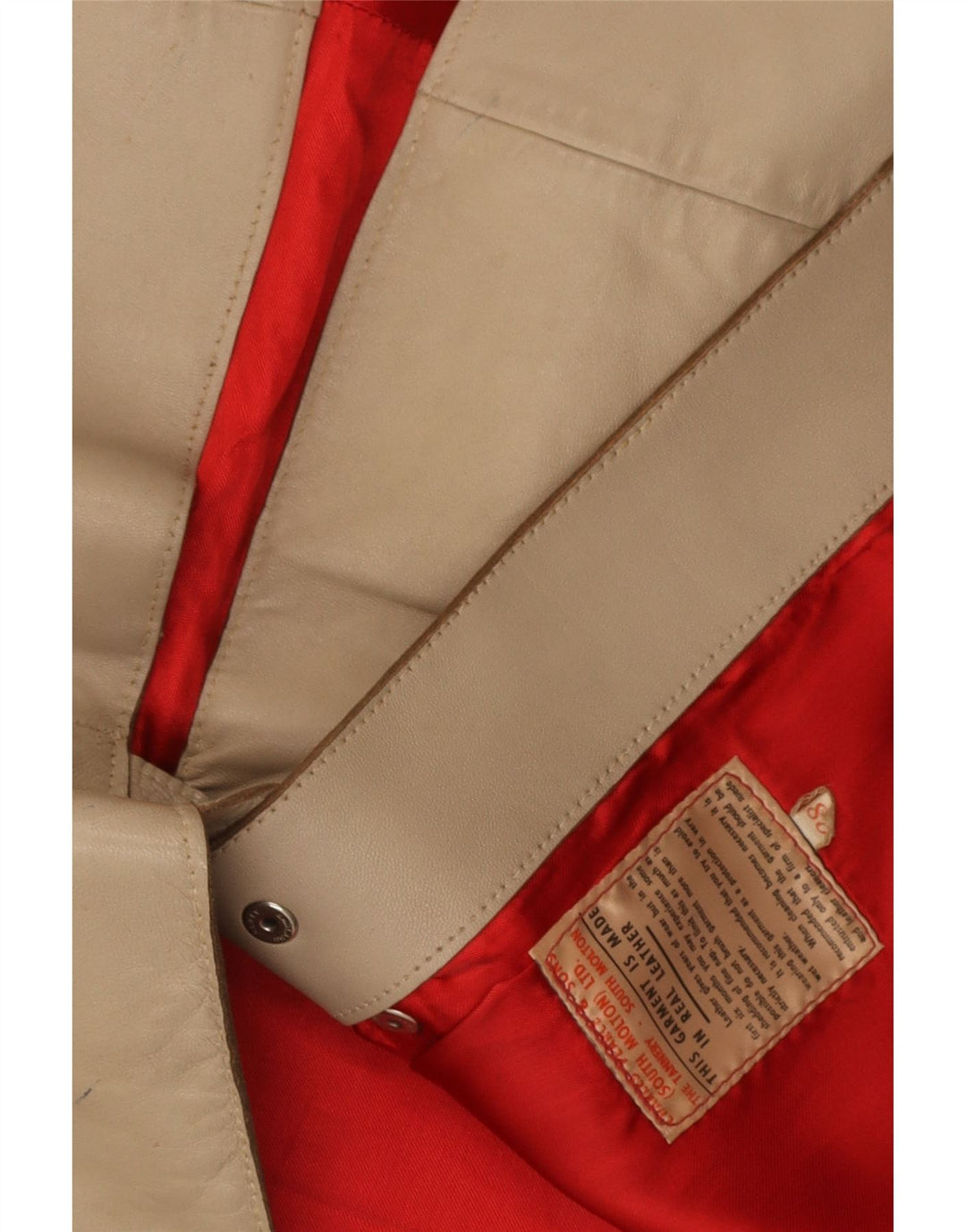 Chaleco de cuero vintage para mujer IT 38 XS Beige
