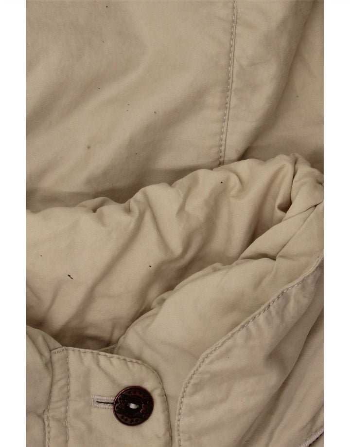 Vintage mujer con capucha abrigo cortavientos de gran tamaño EU 44 XL Beige Poliamida
