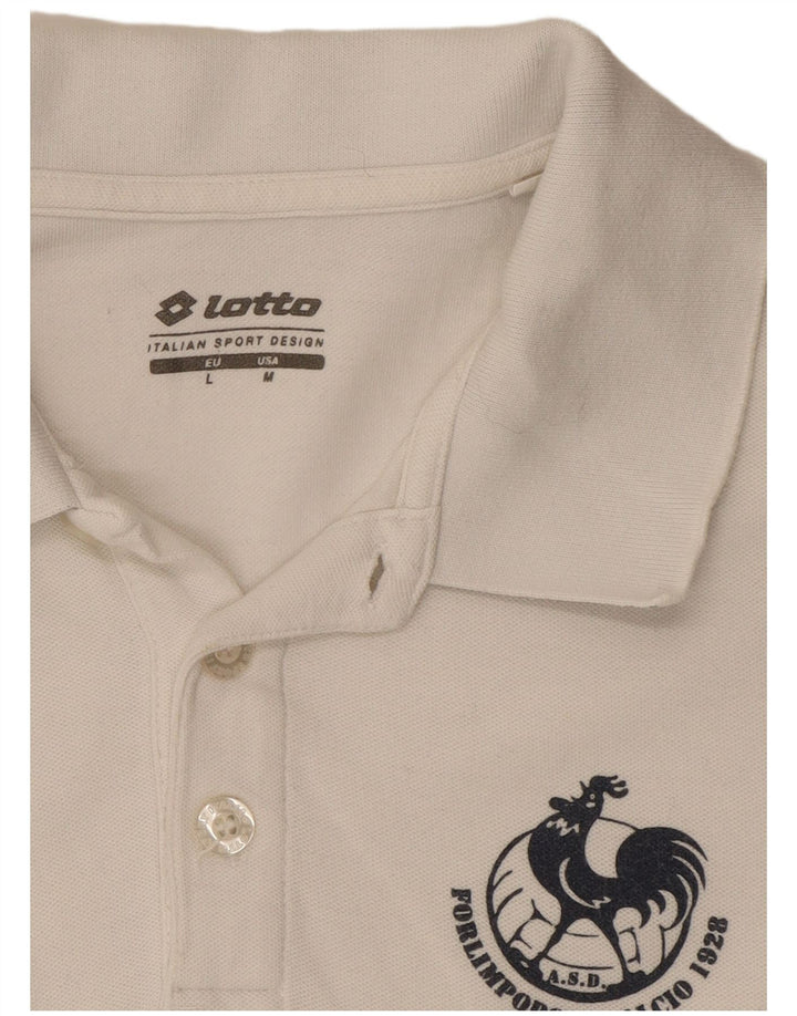 Lotto Polo Gráfico Para Hombre Blanco Mediano