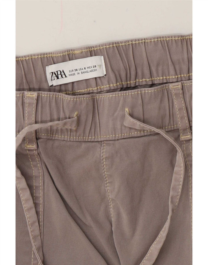 Zara Mujer Pantalones Cargo Rectos EU 38 Small W28 L28 Gris