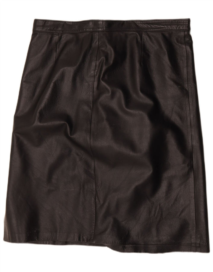 Falda de cuero vintage para mujer W40 2XL Negro