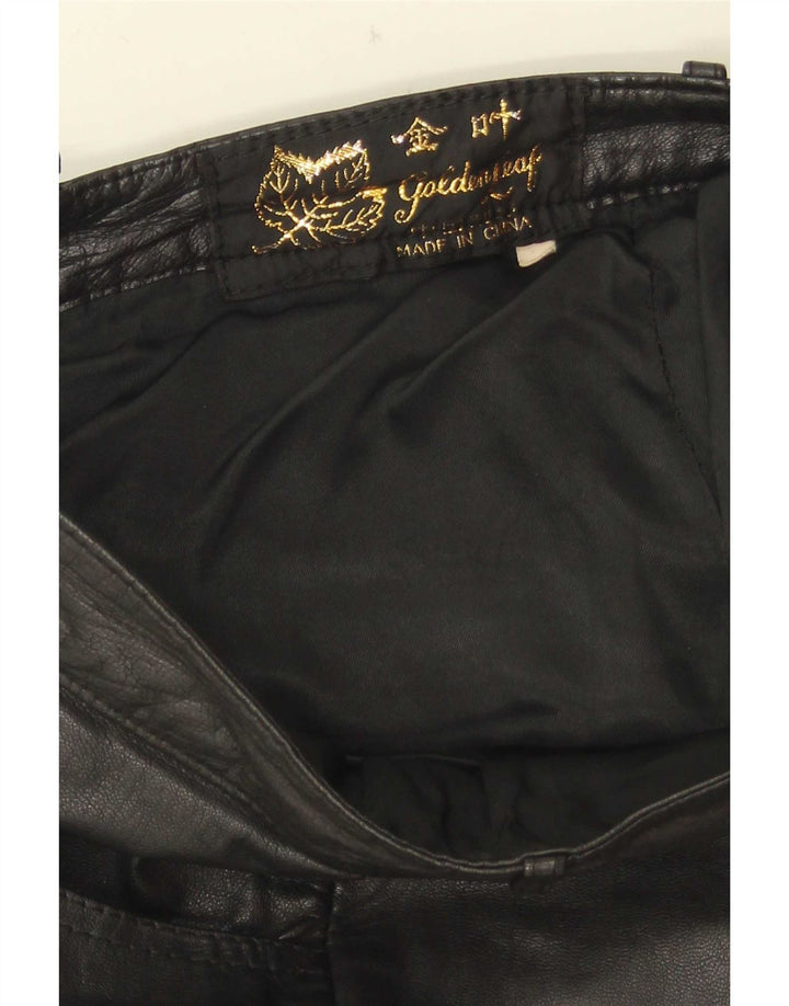 Pantalones de cuero ajustados para mujer Golden Leaf W26 L28 Negro